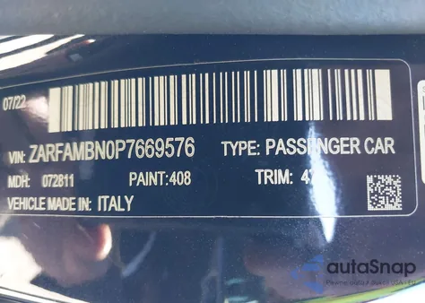 2023 Alfa Romeo Giulia Veloce Rwd from USA, damaged, VIN ZARFAMBN0P7669576